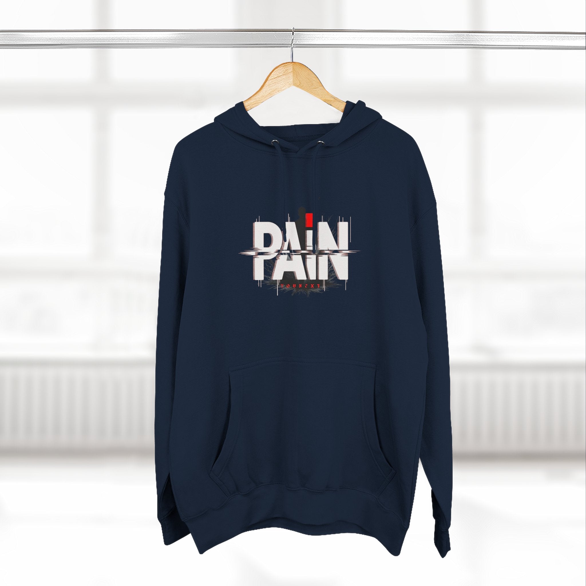 Pain Hoodie - Graphic Three-Panel Fleece Pullover