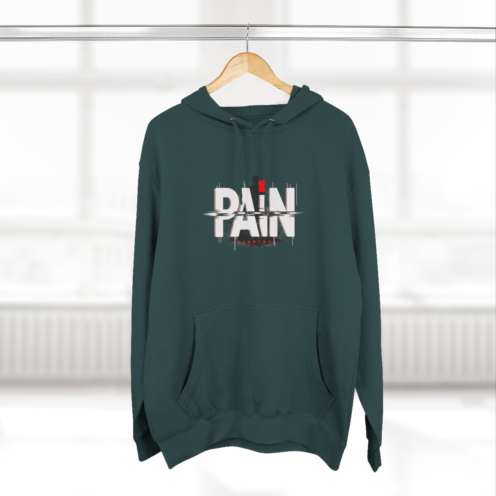 Pain Hoodie - Graphic Three-Panel Fleece Pullover