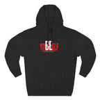 Be Yourself Hoodie — Bold Red & White Typography Fleece Pullover
