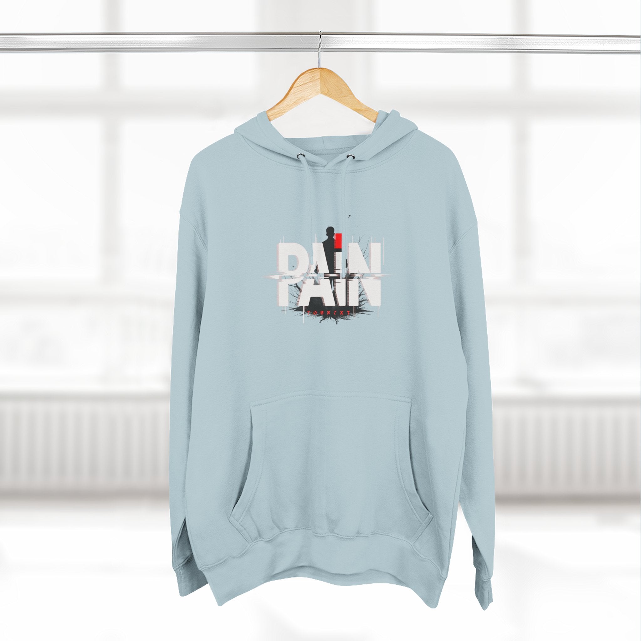 Pain Hoodie - Graphic Three-Panel Fleece Pullover